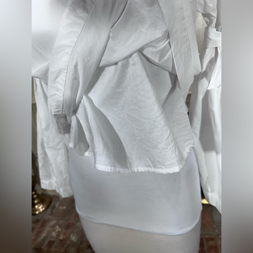 Free People So Obviously Yours White Bell Sleeve Cotton Top - Picture 5 of 12